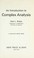 Cover of: An introduction to complex analysis