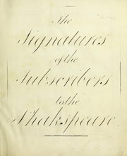 The signatures to the subscribers to the Shakspeare by John Boydell