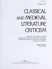 Cover of: Classical and medieval literature criticism by Jelena O. Krstovic