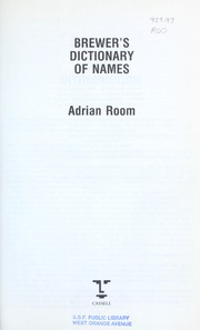 Cover of: Brewer's dictionary of names
