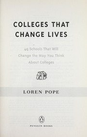 Cover of: Colleges that change lives by Loren Pope