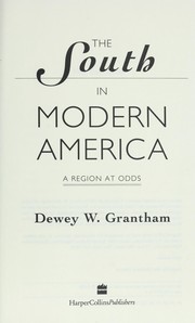 Cover of: The South in modern America : a region at odds