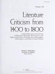 Cover of: Literature criticism from 1400 to 1800 by Thomas J. Schoenberg, Lawrence J. Trudeau