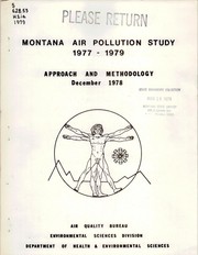 Cover of: Montana air pollution study, approach and methodology.