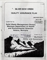 Cover of: Silver Bow Creek remedial investigation quality assurance plan