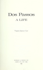 Cover of: Dos Passos by Virginia Spencer Carr