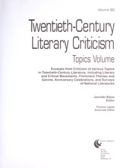 Cover of: TCLC Volume 90 Twentieth Century Literary Criticism: Topics Volume: Excerpts from Criticism of Varois Topics in Twentieth-Century Literature, Including Literary and Critical