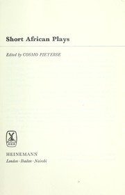 Cover of: Short African plays.