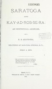 Cover of: Saratoga and Kay-ad-roe-se-ra: an historical address