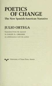 Cover of: Poetics of change : the new Spanish-American narrative by 