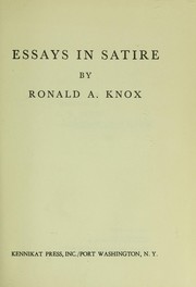 Cover of: Essays in satire. by Ronald Arbuthnott Knox