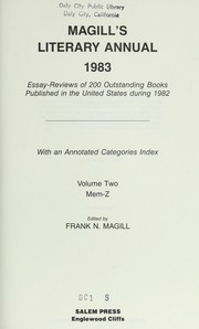 Cover of: Magill's Literary Annual, 1983: Books of 1982 (Magill's Literary Annual)