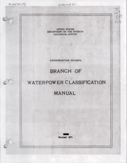 Cover of: Branch of waterpower classification manual