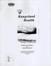 Cover of: Rangeland health | 