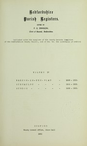 Cover of: Bedfordshire parish registers by Bedfordshire (England)