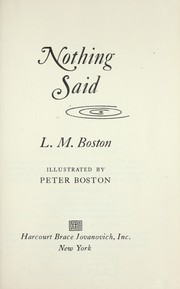 Cover of Nothing said