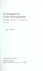 Cover of: Contemporary cash management | Paul J. Beehler