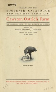 Cover of: SOUVENIR OSTRICH FEATHER CATALOGUE by CAWSTON OSTRICH FARM