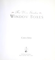 Cover of: Window boxes by Carol Spier