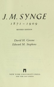 Cover of: J.M. Synge, 1871-1909