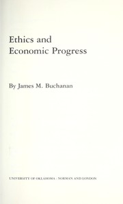 Cover of: Ethics and economic progress