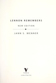 Cover of: Lennon remembers by John Lennon