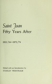 Cover of: Saint Joan: fifty years after: 1923/24-1973/74.