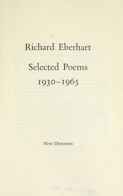 Cover of: Selected poems, 1930-1965. by Richard Eberhart