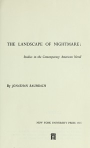 Cover of: The landscape of nightmare by Jonathan Baumbach