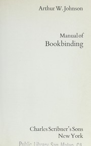 Cover of: Manual of bookbinding