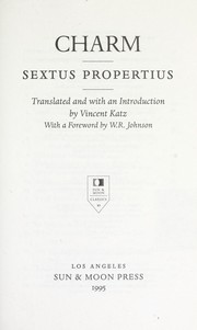 Cover of: Charm by Sextus Propertius