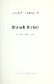 Cover of: Branch Rickey by Jimmy Breslin