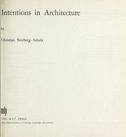 Cover of: Intentions in Architecture by Christian Norberg-Schulz