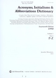 Cover of: Acronyms, Initialisms and Abbreviations Dictionary, 1989 (Acronyms, Initialisms & Abbreviations Dictionary, A-F (Vol.1)) by Mossman