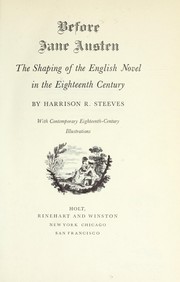 Cover of: Before Jane Austen | Harrison Ross Steeves
