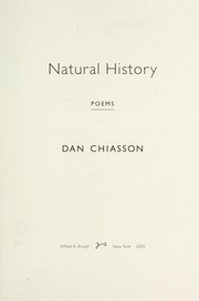 Cover of: Natural history: poems