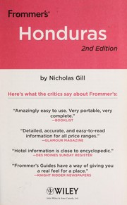 Cover of: Frommer's Honduras by Nicholas Gill