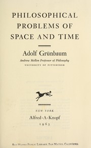 Cover of: Philosophical problems of space and time.