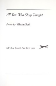 Cover of: All you who sleep tonight by Vikram Seth