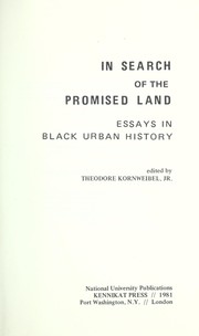 Cover of: In search of the promised land by edited by Theodore Kornweibel, Jr.