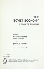 Cover of: The Soviet economy: a book of readings.