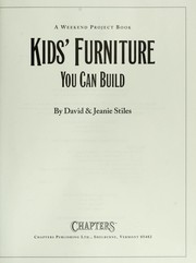 Cover of: Kids' furniture you can build by David R. Stiles
