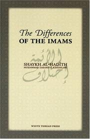 Cover of: The Differences Of The Imams by Muhammad Zakariyya