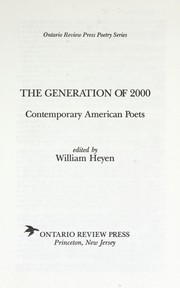 Cover of: The generation of 2000 : contemporary American poets by 