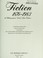 Cover of: Fiction, 1876-1983 : a bibliography of United States editions : classified author index, main author index, title index, key to publishers and distributors abbreviations/directory of publishers and distributors