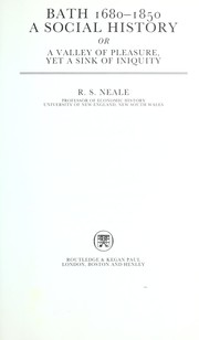 Cover of: Bath 1680-1850 : a social history, or, A valley of pleasure, yet a sink of iniquity by 