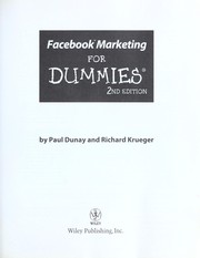 Facebook marketing for dummies by Paul Dunay