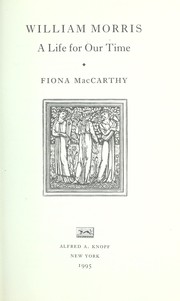 Cover of: William Morris by Fiona MacCarthy