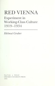Cover of: Red Vienna: experiment in working-class culture, 1919-1934