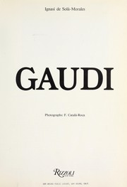 Cover of: Gaudi by Ignasi Solà-Morales Rubió